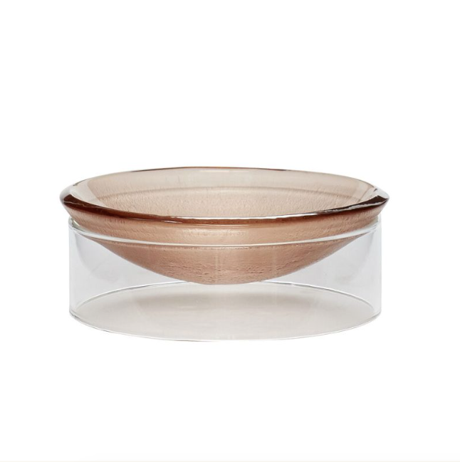 Glass Bowl -Brown-