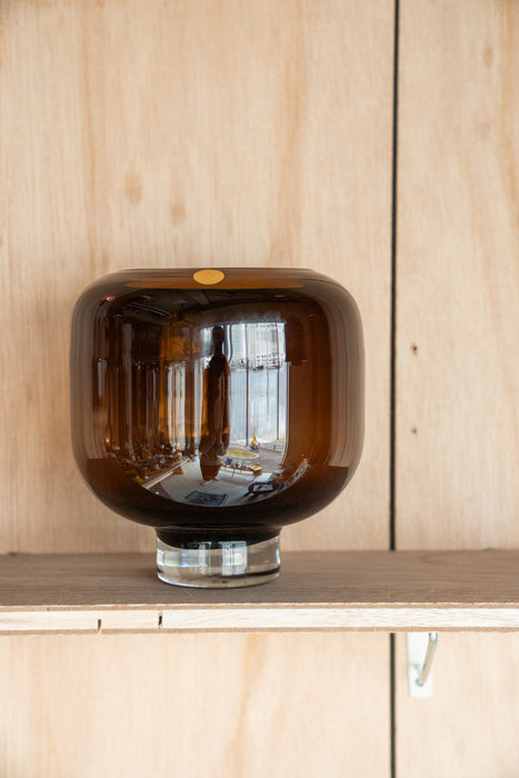 Vase -glass, Brown-