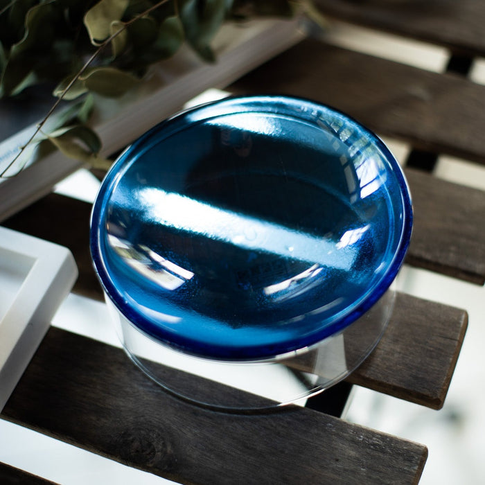 Clear Glass Bowl -Blue-