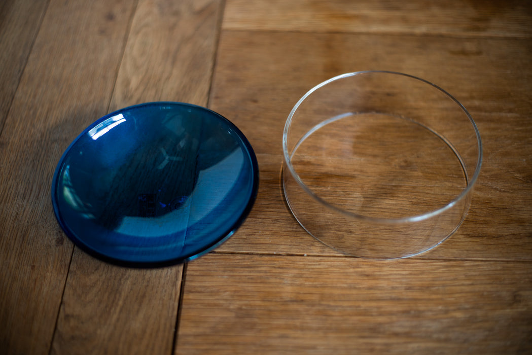 Clear Glass Bowl -Blue-