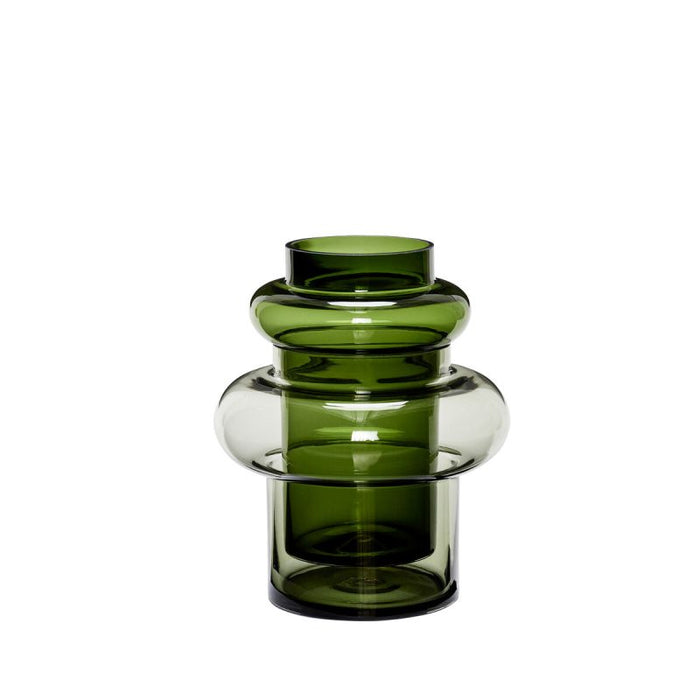 Vase -glass, green-