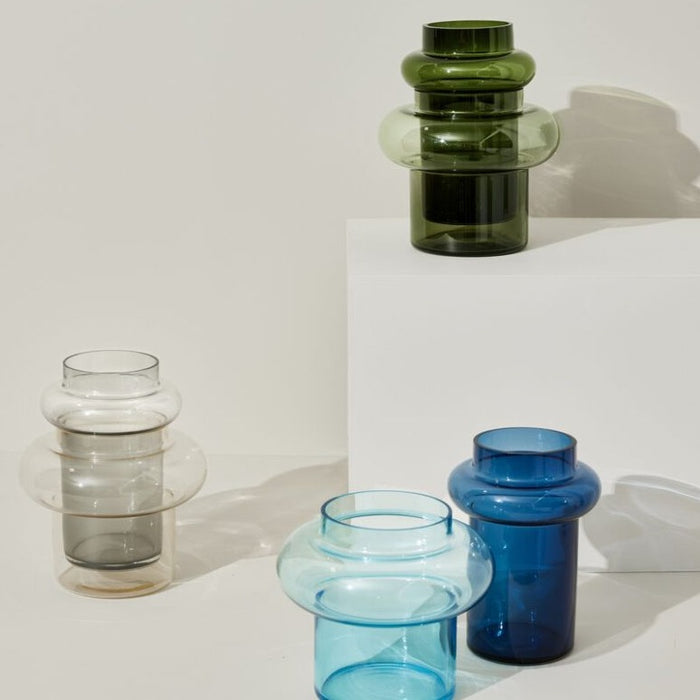 Vase -glass, green-